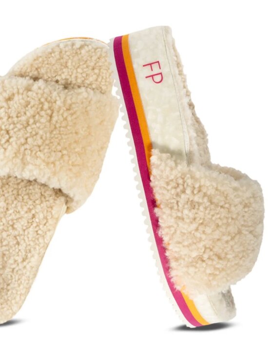 Free People Shoes - Fleks For Free People Cito Slides Sandals Ivory Shearling